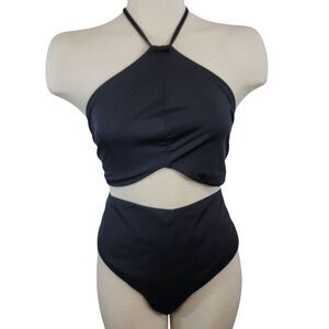 Parade Swimsuit Womans 2XL Black Summer Cutout Halter One-Piece Vacation